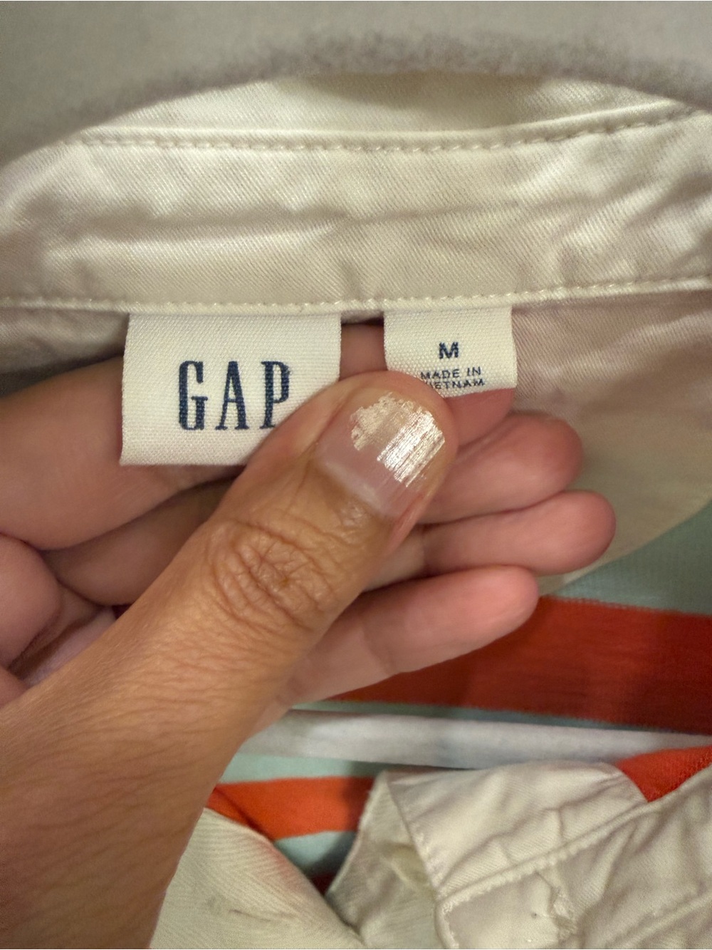 GAP Striped Top in Orange, Light Blue & Cream - Picture 3 of 6